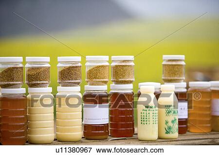 Jars with Honey, Propolis, Royal Jelly View Large Photo Image Stock Photo - Jars with Honey, Propolis, Royal Jelly. Fotosearch