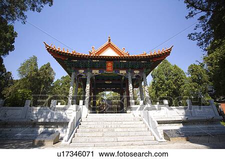 Stock Image - China, Yunnan Province, Jianshui, pavilion. Fotosearch