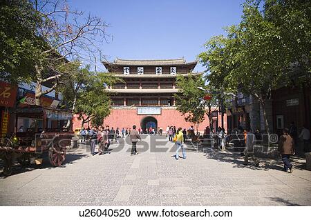 Stock Image - China, Yunnan Province, Jianshui, Chaoyanglou. Fotosearch