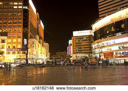 China, Yunnan Province, Kunming, Street view View Large Photo Image Stock Photo - China, Yunnan Province, Kunming, Street view. Fotosearch