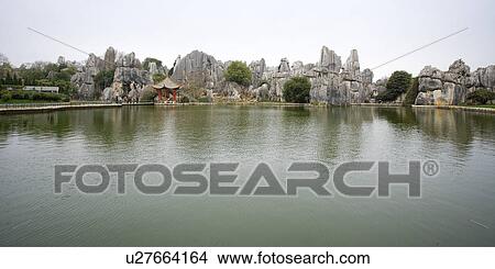 China, Yunnan Province, Stone Forest View Large Photo Image Picture - China, Yunnan Province, Stone Forest. Fotosearch