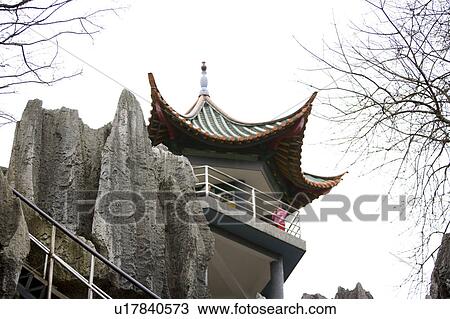 China, Yunnan Province, Stone Forest, Wangfeng Pavilion View Large Photo Image Stock Image - China, Yunnan Province, Stone Forest, Wangfeng Pavilion. Fotosearch