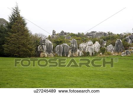 Stock Photo - China, Yunnan Province, Stone Forest. Fotosearch