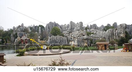 China, Yunnan Province, The Stone Forest View Large Photo Image Stock Photo - China, Yunnan Province, The Stone Forest. Fotosearch