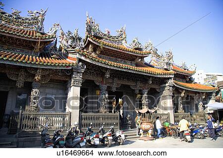 Picture - Architecture of temple in Sanxia Town, Taipei County, Taiwan. Fotosearch