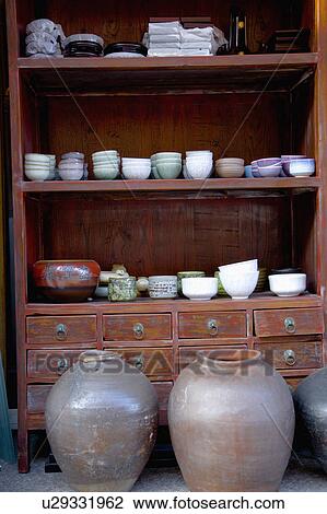 Close-up of bowls in the closet, Yingge Town, Taipei County, Taiwan View Large Photo Image Stock Image - Close-up of bowls in the closet, Yingge Town, Taipei County, Taiwan. Fotosearch