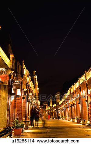 Illuminated traditional street in Sanxia Town, Taipei County, Taiwan View Large Photo Image Picture - Illuminated traditional street in Sanxia Town, Taipei County, Taiwan. Fotosearch