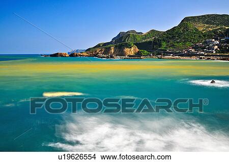Picture - "Beautiful scenery of Taiwan coastline, Taipei, Yin-Yang Sea, ". Fotosearch