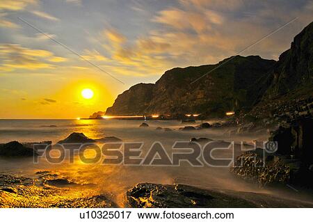 Stock Photo - "Beautiful scenery of Taiwan coastline, Taipei, Bitou Cape, ". Fotosearch