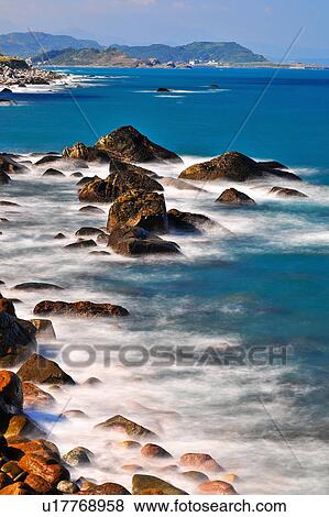 Stock Photo - "Beautiful scenery of Taiwan coastline, Taipei, North Coastline, ". Fotosearch