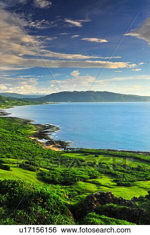 Stock Photograph - "Beautiful scenery of Taiwan coastline, Pingtung, Kenting, ". Fotosearch