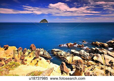Stock Photography - "Beautiful scenery of Taiwan coastline, Keelung, Hoping Island, ". Fotosearch