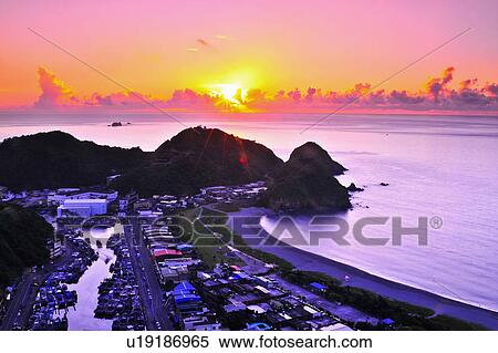 Stock Photography - "Beautiful scenery of Taiwan coastline, Yilan, Nanfangao, ". Fotosearch