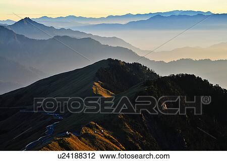 Stock Image - "Beautiful scenery of Taiwan mountain, Hualien, Mt. Hehuan, ". Fotosearch
