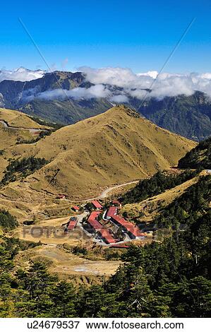 Stock Photo - "Beautiful scenery of Taiwan mountain, Hualien, Mt. Hehuan, Hehuan Villa". Fotosearch