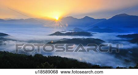 Stock Photo - "Sea of Cloud, Taiwan, Nantou, Wucheng, ". Fotosearch