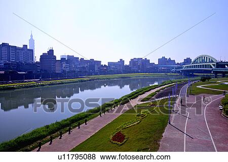 Stock Photo - "Taiwan, Taipei, Caihong Riverside Park". Fotosearch