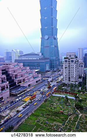 Stock Photo - "Taiwan, Taipei, Hsin Yi Road". Fotosearch