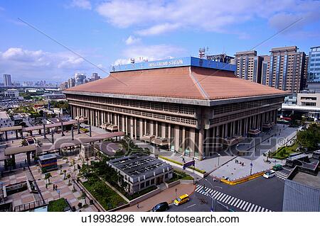 Stock Photograph - "Taiwan, Taipei, Taipei Railway Station". Fotosearch