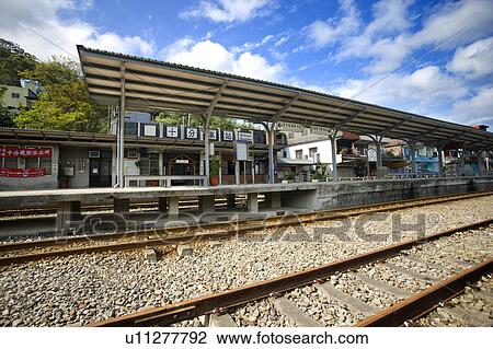 "Taiwan, Taipei, Pingsi, Shifen, Shifen Train Station, " View Large Photo Image Stock Image - "Taiwan, Taipei, Pingsi, Shifen, Shifen Train Station, ". Fotosearch