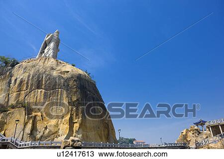Stock Image - "Asia, China, Fujian, Xiamen, Gulangyu, Bright Moon Garden, Zhengchenggong Statue". Fotosearch