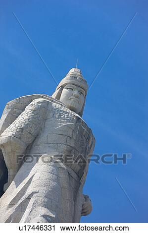 Stock Image - "Asia, China, Fujian, Xiamen, Gulangyu, Bright Moon Garden, Zhengchenggong Statue". Fotosearch