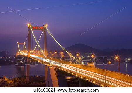 Stock Image - "Asia, China, Fujian, Xiamen, Haicang Bridge". Fotosearch