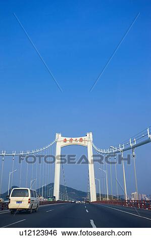 Stock Photograph - "Asia, China, Fujian, Xiamen, Haicang Bridge". Fotosearch