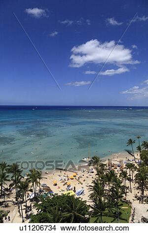 Picture - "Beach Resort, Honolulu, Hawaii, U. S. A. ". Fotosearch