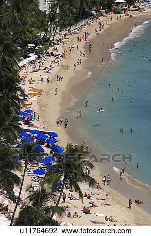 Stock Image - "Beach Resort, Honolulu, Hawaii, U. S. A. ". Fotosearch