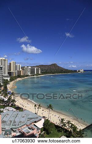 Stock Image - "Beach Resort, Honolulu, Hawaii, U. S. A. ". Fotosearch