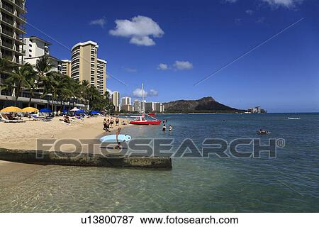 "Beach Resort, Honolulu, Hawaii, U. S. A. " View Large Photo Image Stock Photo - "Beach Resort, Honolulu, Hawaii, U. S. A. ". Fotosearch