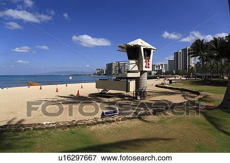 Stock Photo - "Beach Resort, Honolulu, Hawaii, U. S. A. ". Fotosearch