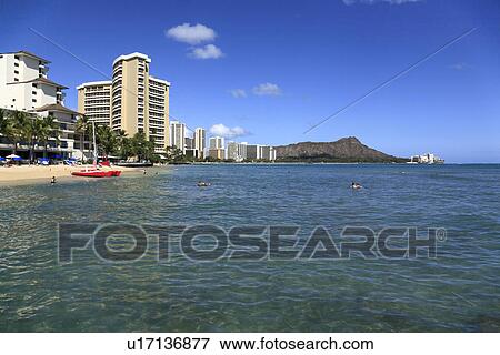 Stock Photo - "Beach Resort, Honolulu, Hawaii, U. S. A. ". Fotosearch