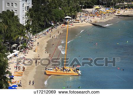 Stock Photo - "Beach Resort, Honolulu, Hawaii, U. S. A. ". Fotosearch