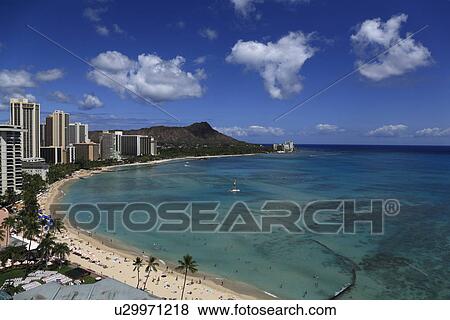 Stock Photo - "Beach Resort, Honolulu, Hawaii, U. S. A. ". Fotosearch