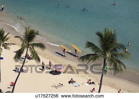 Stock Photograph - "Beach Resort, Honolulu, Hawaii, U. S. A. ". Fotosearch