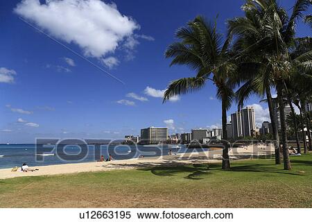 Stock Photography - "Beach Resort, Honolulu, Hawaii, U. S. A. ". Fotosearch