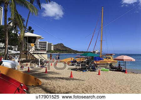 Stock Photography - "Beach Resort, Honolulu, Hawaii, U. S. A. ". Fotosearch