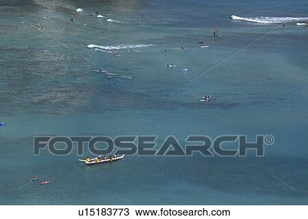 "Boat And Sea, Honolulu, Hawaii, U. S. A. " View Large Photo Image Stock Image - "Boat And Sea, Honolulu, Hawaii, U. S. A. ". Fotosearch