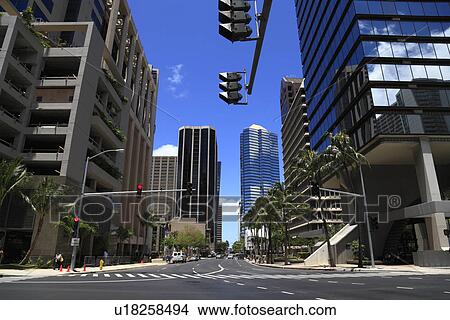 "Downtown of Waikiki, Honolulu, Hawaii, U. S. A. " View Large Photo Image Picture - "Downtown of Waikiki, Honolulu, Hawaii, U. S. A. ". Fotosearch