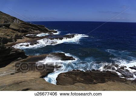 "Halona Blowhole, Hawaii, U. S. A. " View Large Photo Image Stock Photograph - "Halona Blowhole, Hawaii, U. S. A. ". Fotosearch