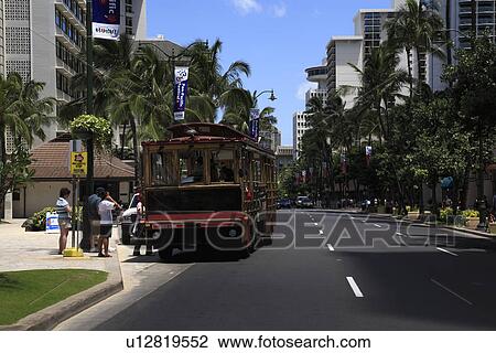 "Kalakaua Avenue, Honolulu, Hawaii, U. S. A. " View Large Photo Image Stock Image - "Kalakaua Avenue, Honolulu, Hawaii, U. S. A. ". Fotosearch