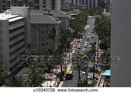 Stock Photo - "Kalakaua Avenue, Honolulu, Hawaii, U. S. A. ". Fotosearch