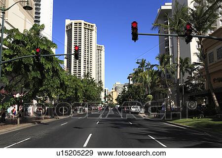 Stock Photo - "Kalakaua Avenue, Honolulu, Hawaii, U. S. A. ". Fotosearch