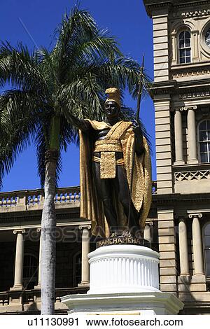 "King Kamehameha Statue, Honolulu, Hawaii, U. S. A. " View Large Photo Image Stock Image - "King Kamehameha Statue, Honolulu, Hawaii, U. S. A. ". Fotosearch