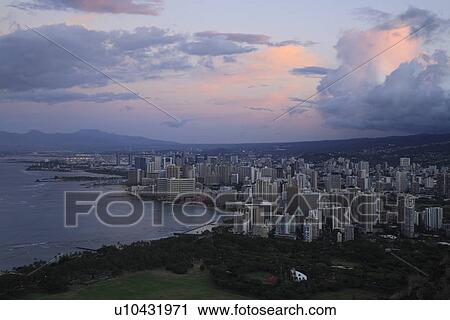 "Landscape From Diamond Head, Honolulu, Hawaii, U. S. A. " View Large Photo Image Stock Image - "Landscape From Diamond Head, Honolulu, Hawaii, U. S. A. ". Fotosearch