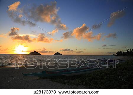 "Morning Sun In Lanikai Beach, Hawaii, U. S. A. " View Large Photo Image Stock Image - "Morning Sun In Lanikai Beach, Hawaii, U. S. A. ". Fotosearch