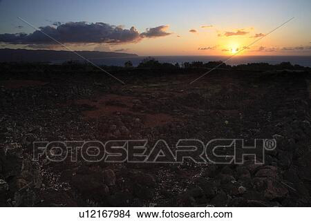 "Sunset In Pu'u O Mahuka Heiau, Hawaii, U. S. A. " View Large Photo Image Picture - "Sunset In Pu'u O Mahuka Heiau, Hawaii, U. S. A. ". Fotosearch