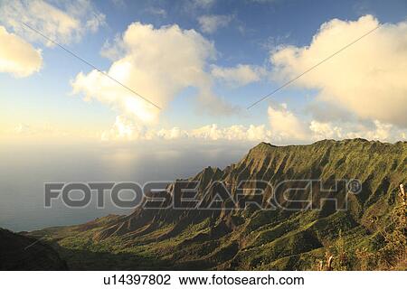 "Evening Glow In Napali Coast, Kauai, Hawaii, U. S. A. " View Large Photo Image Stock Image - "Evening Glow In Napali Coast, Kauai, Hawaii, U. S. A. ". Fotosearch